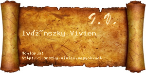 Ivánszky Vivien névjegykártya